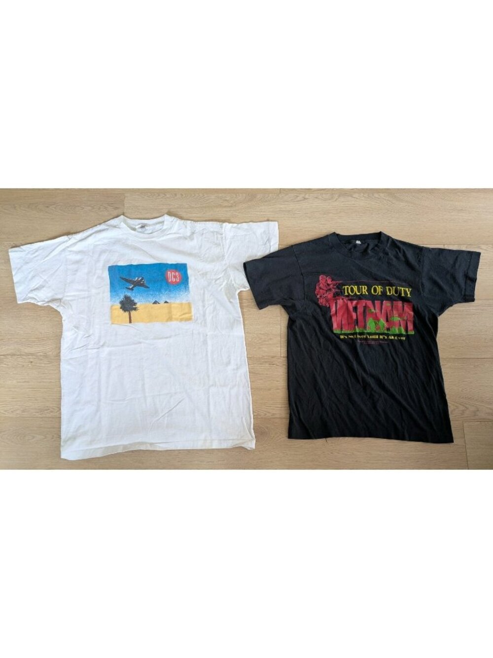 Vintage 80s 90s T-Shirt Lot Single Stitch Aircraft Military DC3 Vietnam